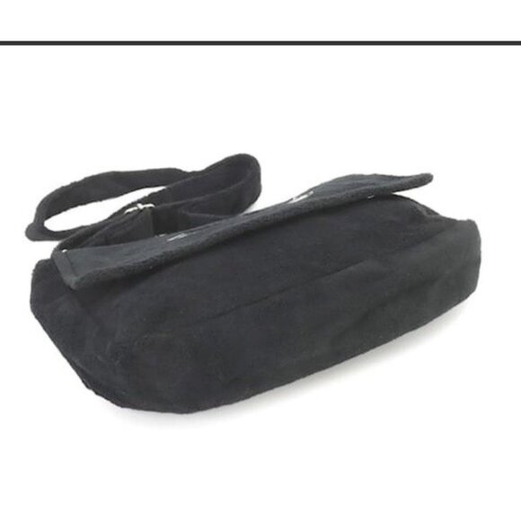 Chanel Precision Black Coco Mark Logo Crossbody Shoulder Bag Faux Fur Authentic - Picture 5 of 9